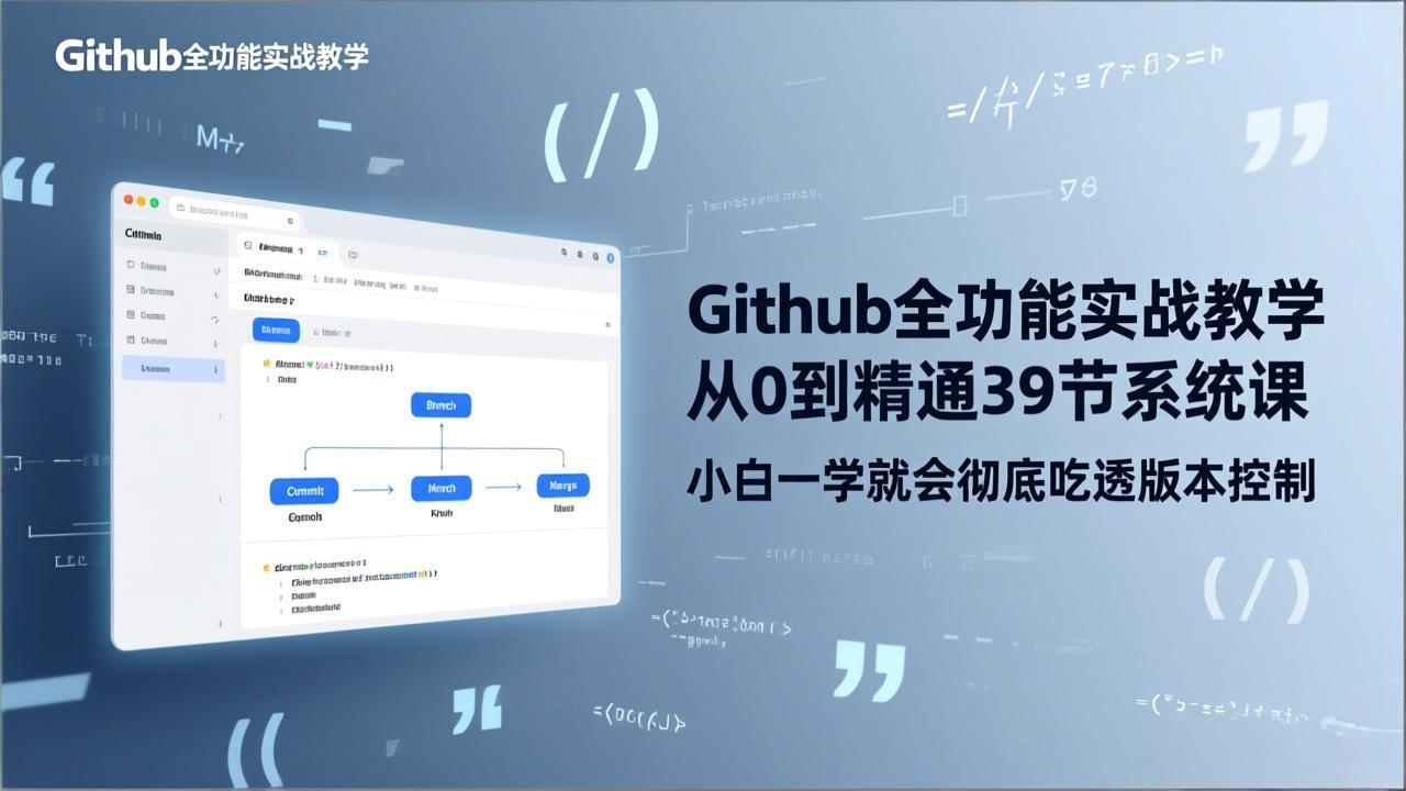 GitHub-全功能实战教学，从0到精通39节系统课，小白一学就会彻底吃透版本控制-laogaiwz