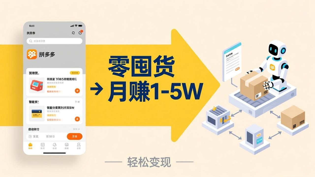 不用囤货不用跑单！拼多多虚拟玩法，机器人管理发货和客服，帮你月赚 1-5W-laogaiwz