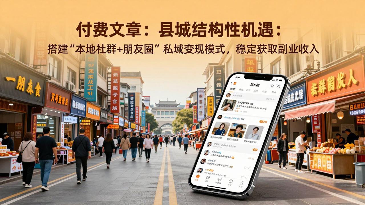 付费文章：县城结构性机遇：搭建“本地社群+朋友圈”私域变现模式，稳定获取副业收入-laogaiwz