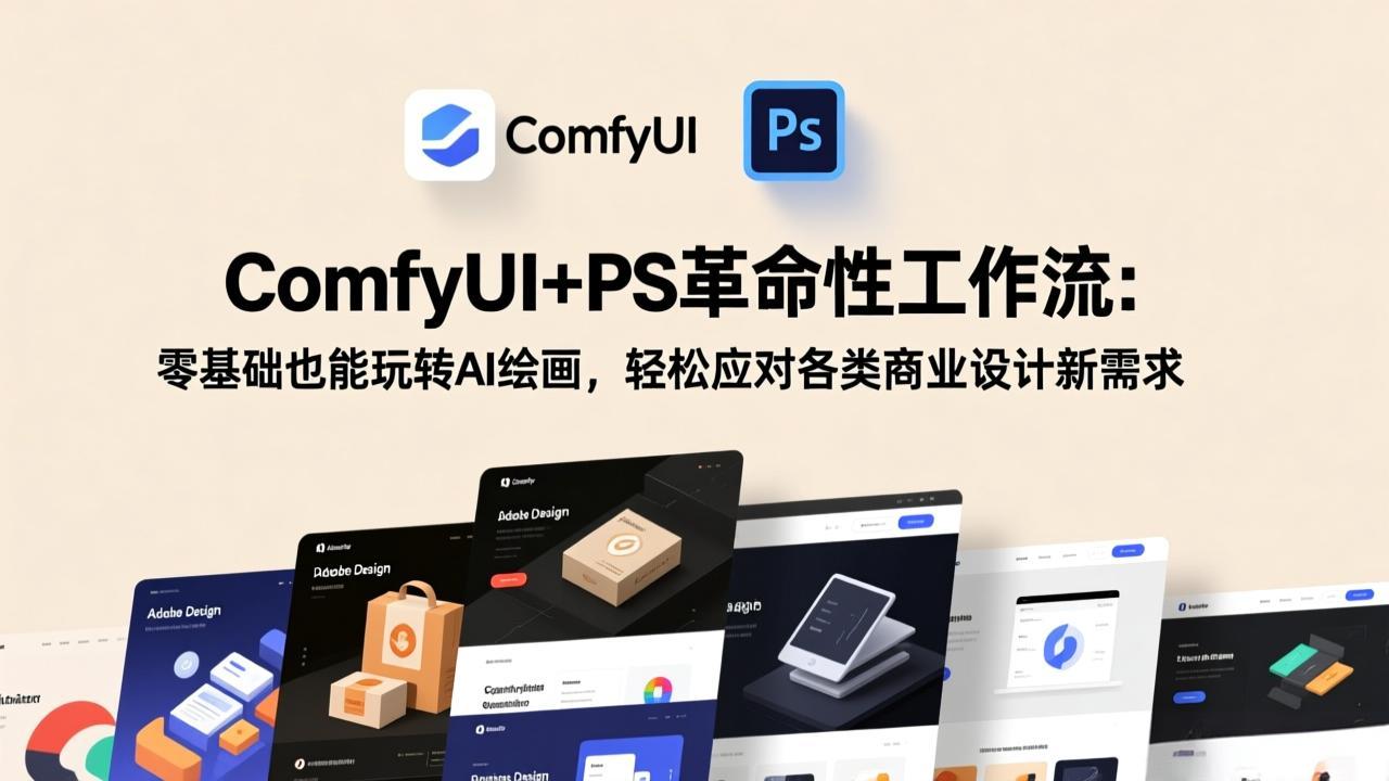 ComfyUI+PS革命性工作流：零基础也能玩转AI绘画，轻松应对各类商业设计新需求-laogaiwz