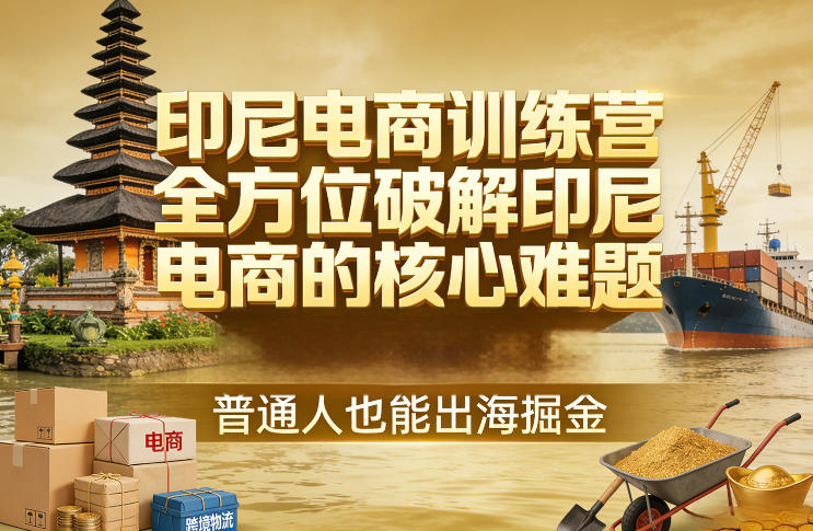 印尼电商训练营，全方位破解印尼电商的核心难题，普通人也能出海掘金-laogaiwz