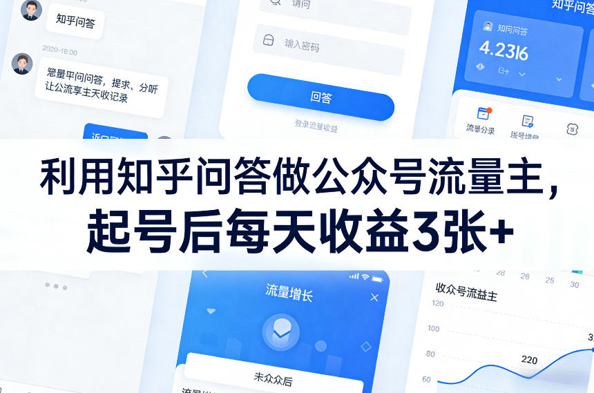 利用知乎问答做公众号流量主，起号后每天收益3张+-laogaiwz