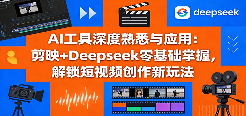 AI工具深度熟悉与应用：剪映+Deepseek零基础掌握，解锁短视频创作新玩法-laogaiwz