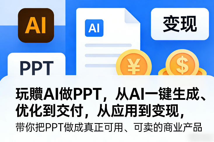 玩賺AI做PPT，从AI一键生成、优化到交付，从应用到变现，带你把PPT做成真正可用、可卖的商业产品-laogaiwz