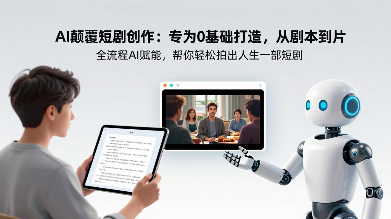 AI颠覆短剧创作：专为0基础打造，从剧本到成片全流程AI赋能，帮你轻松拍出人生第一部短剧-laogaiwz