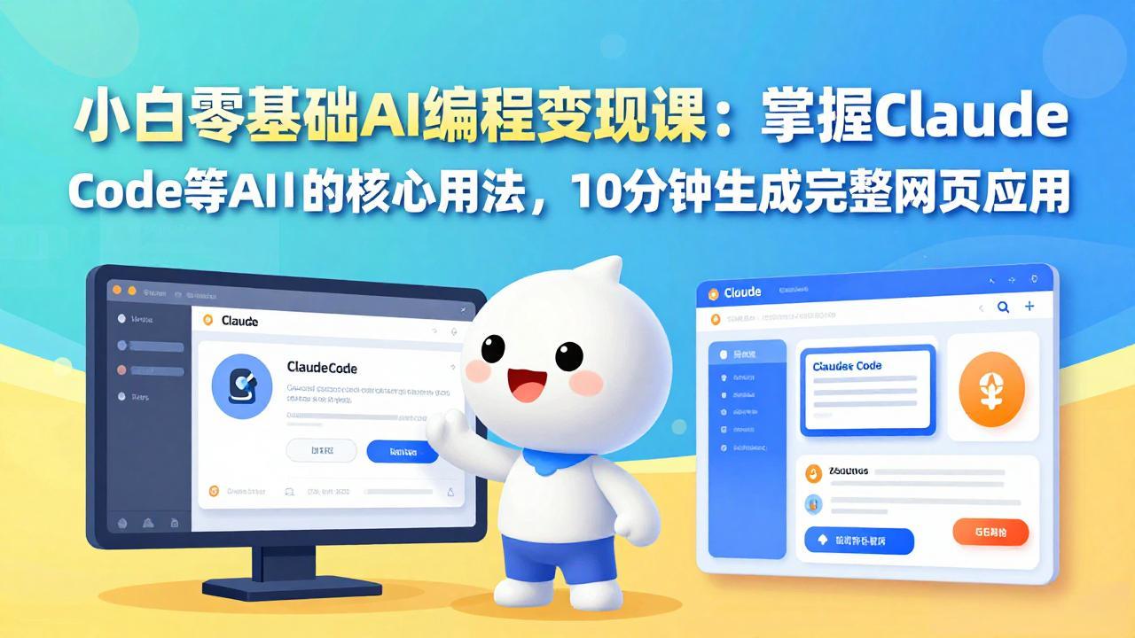 小白零基础AI编程变现课：掌握Claude Code等AI工具的核心用法，10分钟生成完整网页应用-laogaiwz