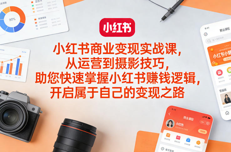 小红书商业变现实战课，从运营到摄影技巧，助您快速掌握小红书賺钱逻辑，开启属于自己的变现之路-laogaiwz