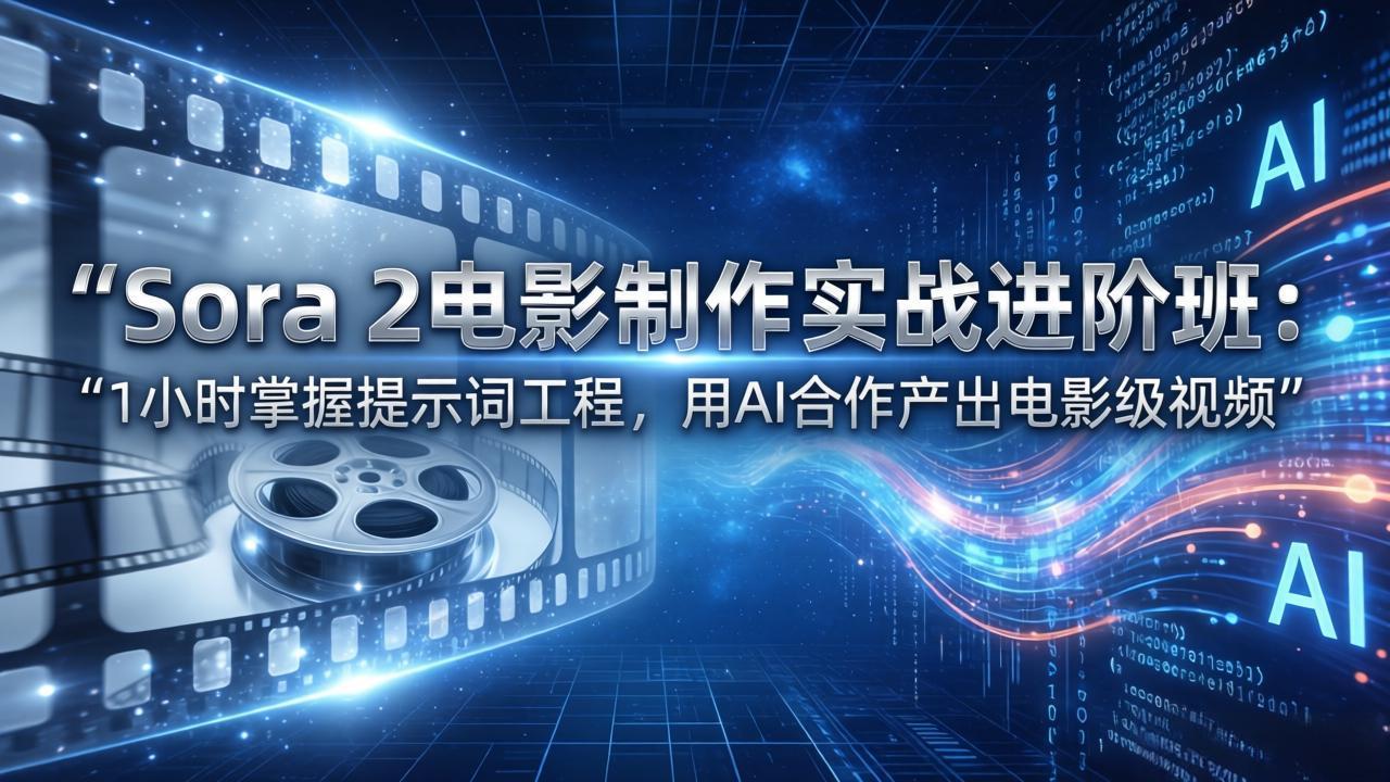 Sora 2电影制作实战进阶班：1小时掌握提示词工程，用AI合作产出电影级视频-laogaiwz
