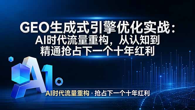 GEO 生成式引擎优化实战：AI时代流量重构，从认知到精通抢占下一个十年红利-laogaiwz