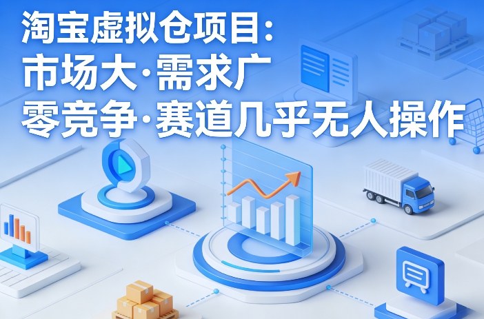 淘宝虚拟仓项目，市场大，需求广，零竞争，赛道几乎没人操作-laogaiwz