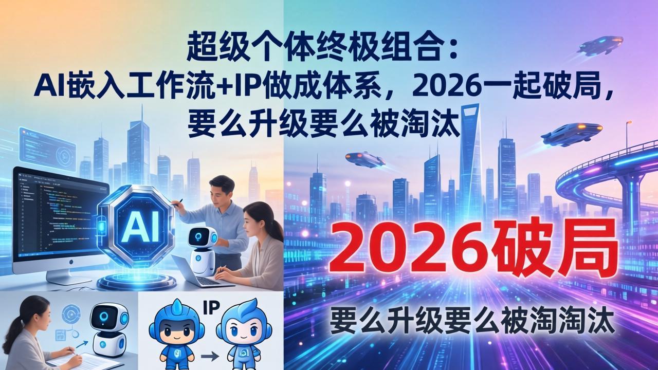 超级个体终极组合：AI嵌入工作流+IP做成体系，2026一起破局，要么升级要么被淘汰-laogaiwz