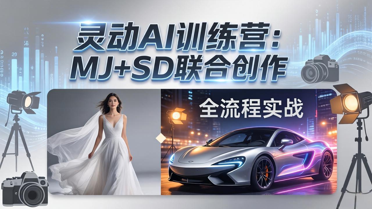 灵动AI训练营-3.0课程：MJ+SD联合创作，从婚纱大片到汽车广告，摄影后期全流程实战-laogaiwz