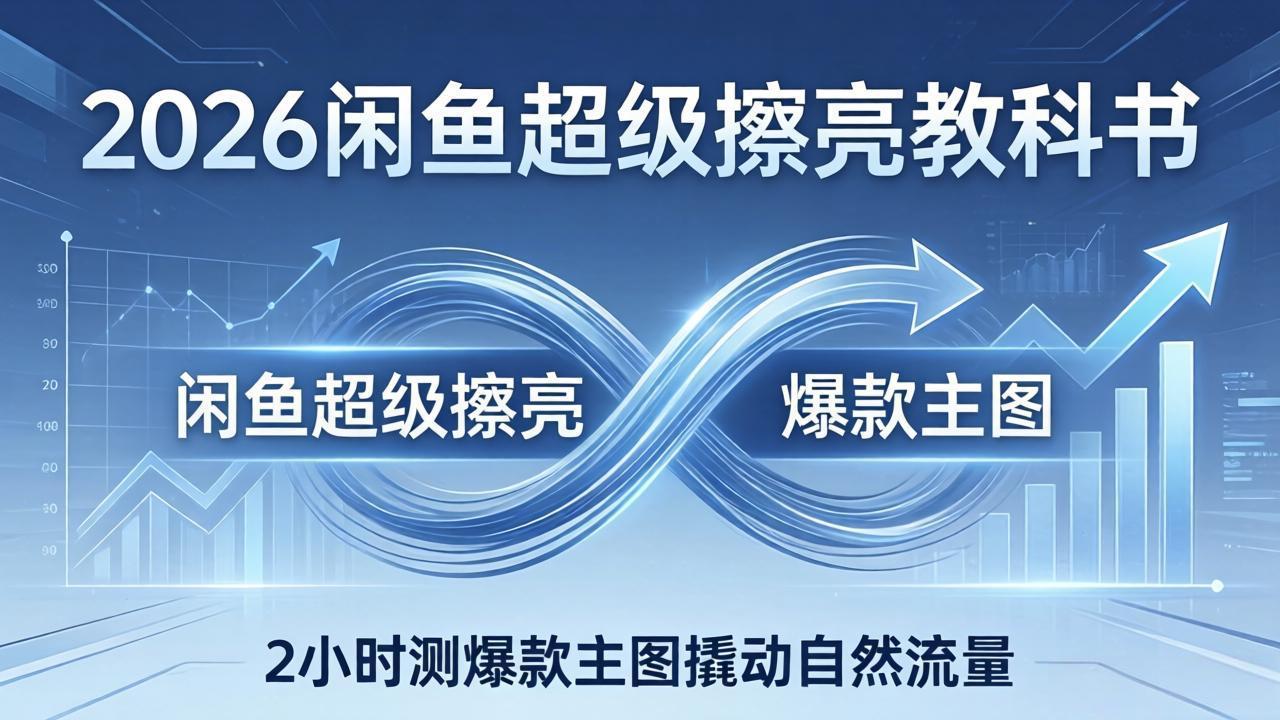 2026闲鱼超级擦亮教科书：底层逻辑出价×转化率，2小时测爆款主图撬动自然流量-laogaiwz