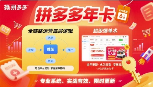 拼多多年卡，拼多多全链路运营底层逻辑，超级爆单术【更新26年3月29日】-laogaiwz