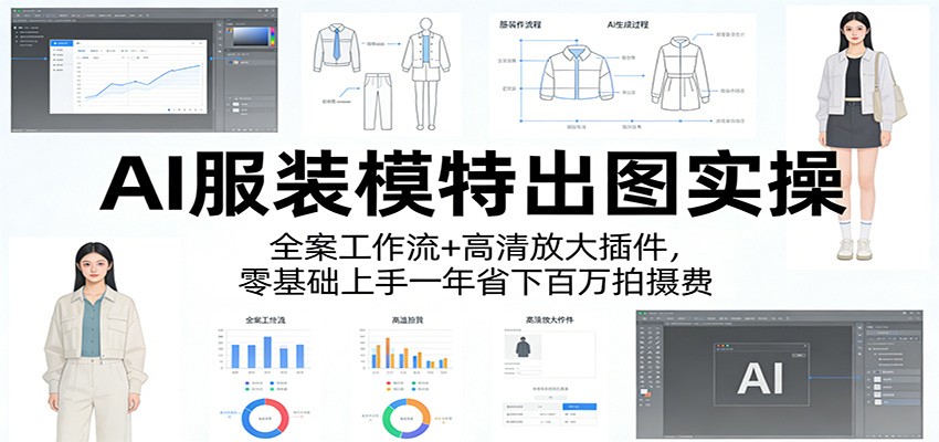 AI服装模特出图实操：全案工作流+ 高清放大插件，零基础上手一年省下百万拍摄费-laogaiwz
