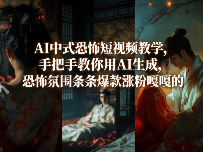 AI中式恐怖短视频教学，手把手教你用AI生成，恐怖氛围条条爆款涨粉嘎嘎的-laogaiwz
