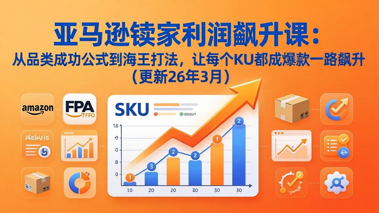 亚马逊卖家利润飙升课：从品类成功公式到海王打法，让每个SKU都成爆款一路飙升(更新26年3月-laogaiwz